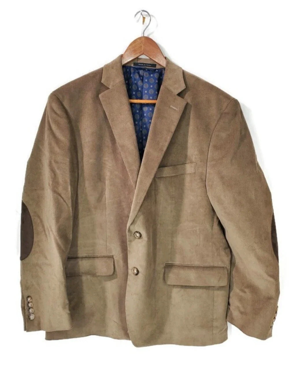 Lauren Ralph Lauren Corduroy Blazer 44S Tan Brown Lined Sport Coat Casual Jacket